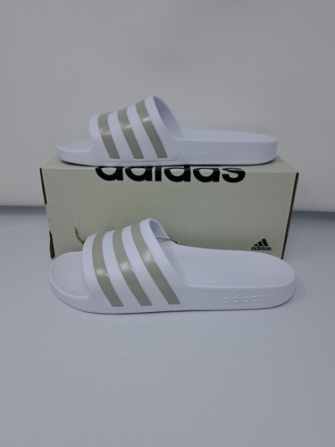 Scarpe Adidas Adilette Aqua unisex taglia 9 uomo 10 donna (EF1730). Nuovo Con Scatola...