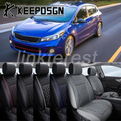 Luxury Car Seat Covers Full Set Leather Front 5/2 Seat Waterproof for Kia Forte Foto 1 de 4