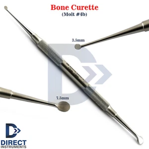 Molt #4 Dental Bone Curette Surgical Cyst Removal Scaler Curettage 3.5mm-7.5mm - Picture 1 of 4