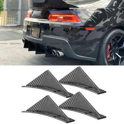 For Chevrolet Corvette Rear Bumper Lip Splitter Shark Fin Diffuser Carbon Fiber Foto 1 de 4