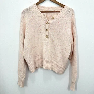 Suéter tejido Henley rosa talla grande American Eagle para mujer informal capas preppy - Imagen 1 de 6