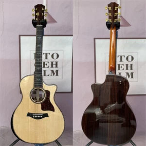 New Custom Solid Spruce Top 914 Acoustic Guitar Fingerboard Real Abalone Inlay - Picture 1 of 7