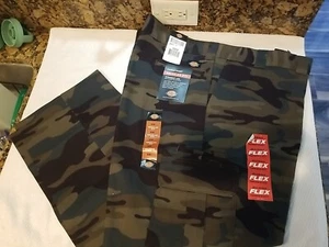 NWT DICKIES REGULAR STRAIGHT FIT MENS CAMO CAMOUFLAGE ARMY CARGO PANTS SZ 52X30 - Picture 1 of 9