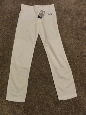 NUEVOS PANTALONES DE BÉISBOL JÓVENES NIÑOS UNDER ARMOUR BLANCOS CALCE RELAJADO TALLA JUVENIL X-GRANDE Foto 1 de 4