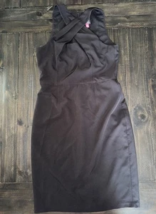 Vince Camuto Cross Front Women’s Knee Length Dress Size 12 Black - Foto 1 di 4