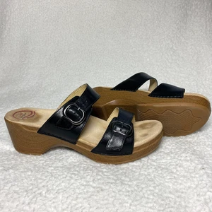 Dansko Sophie Black Full Grain Leather Sandals Clog Women Size EU 41 US 10.5-11 - Picture 1 of 16