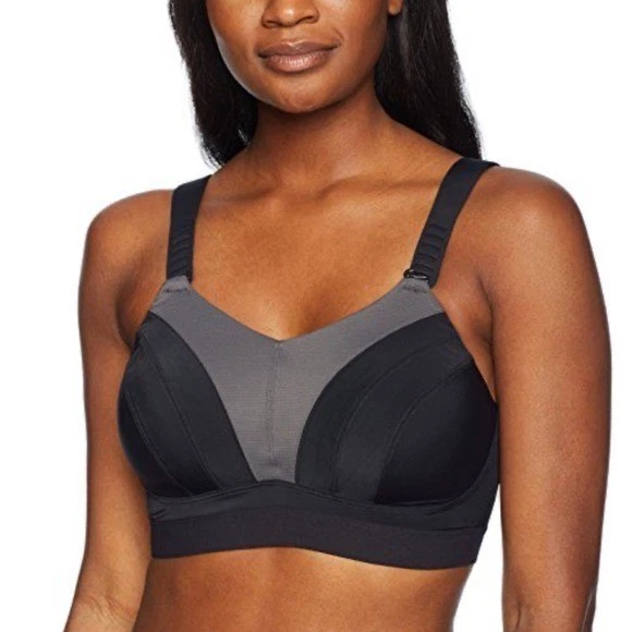 Sujetador deportivo negro Amoena soporte de alto impacto correas ajustables talla grande 42G Foto 1 de 4