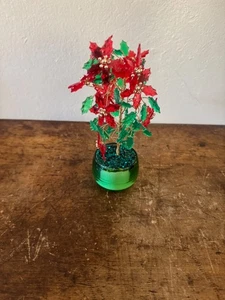 Vintage MCM Lucite Poinsettia Christmas Decoration - Picture 1 of 4