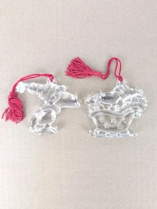 2 Waterford Marquis Snoopy Christmas Ornaments ~ Sleigh Ride and Skating Snoopy - Picture 1 of 7
