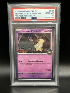 TEAM ROCKET'S MIMIKYU Destined Rivals Prerelease Staff Promo 087/182 HOLO PSA 10 - Bild 1 von 2