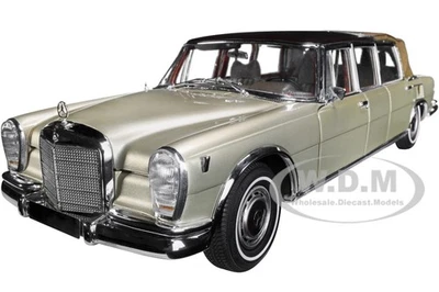 1964-81 MERCEDES 600 PULLMAN W100 LANDAULET CONVERTIBLE GOLD 1/18 MODEL CMC 217 - Image 1 of 4