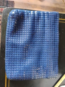vintage blue clutch purse 9.5" X 8.5" - Picture 1 of 7
