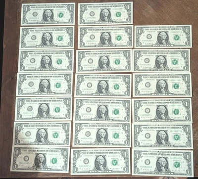 2013 $1 Dollar Bills with Consecutive Serial Numbers Lot Of 20 281-300 - Image 1 of 4