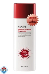 RE:CIPE Infinite UV Shield Sunscreen, SPF 100, Korean Sunscreen, Lightweight - Picture 1 of 5