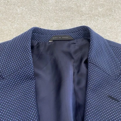 Hugo Boss Janson 5 Lanificio Tesse Biella Wool Navy Blue 2 Button Blazer Sz 42R - Image 1 of 4