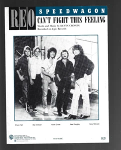 VINTAGE SHEET MUSIC REO SPEEDWAGON 1985 Cant Fight This Feeling - Picture 1 of 1