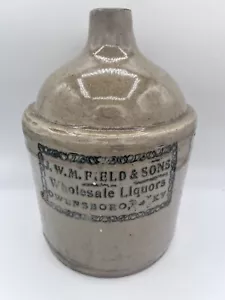 Owensboro, KY Whiskey Jug - J.W.M Field & Sons Wholesale Liquors - VERY RARE! - Picture 1 of 9