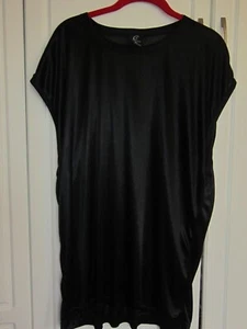 Mens Black Semi Sheer Shiny Claudio Nucci Black Sleeveless Shirt XL - Picture 1 of 3