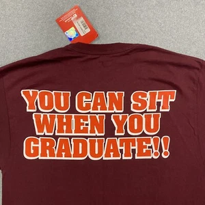 NEW Virginia Tech Mens Shirt Medium VT Hokies Maroon Graduate Jumping Champion - Picture 1 of 10