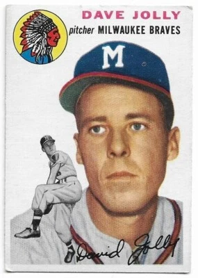 DAVE JOLLY 1954 Topps Baseball card #188 Milwaukee Atlanta Braves VG - Image 1 of 2