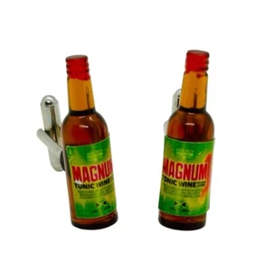 Handmade MAGNUM TONIC WINE BOTTLE CUFFLINKS handmade GIFT BOXED unique CUFFS - Picture 1 of 2