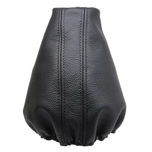 SEAT ALHAMBRA (2011-2018) Soufflet Levier De Vitesse 100% Cuir - Couture Noir - Picture 1 of 1