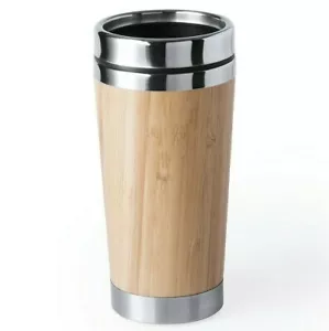 Holz Kaffee Teetasse zum Mitnehmen isoliert ökologisch nachhaltig Reisebecher 500ml - Bild 1 von 3