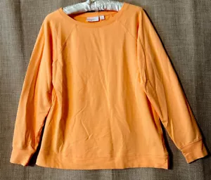 Belle by Kim Gravel French Terry Sweatshirt XS Orange Sherbet Cozy Soft Pullover - Picture 1 of 6