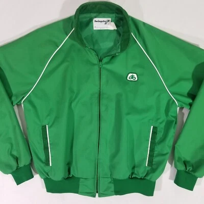 Chaqueta de bombardero verde vintage PIONEER SEEDS Swingster para hombre talla XL ribete de pana Foto 1 de 4