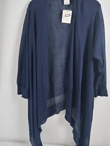 Jaclyn Smith Cardigan Sweater Women Size 3XL Classic Blue lightweight open front - Picture 1 of 6