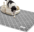 Premium Cat Litter Mat, Litter Box Mat with Non-Slip and Waterproof Backing, Lit