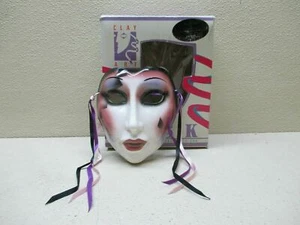 Maschera ceramica arte argilla dipinta a mano #066 1989 fantasma dell'opera in orig. Scatola~! - Foto 1 di 12