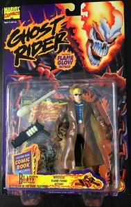 MARVEL COMICS GHOST RIDER 5” BLAZE ACTION FIGURE TOYBIZ 1995 GLOW IN THE DARK - Picture 1 of 2
