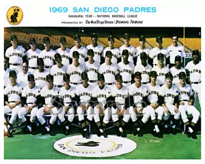 MLB 1969 San Diego Padres Team Picture Inaugural Season Color 8 x 10 Photo - Bild 1 von 1