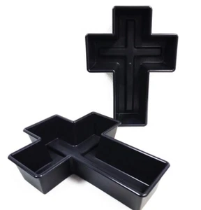 Friedhof Grab Pflanzschale Kreuz Kunststoff Anthrazit 20x28x6cm - Bild 1 von 1
