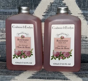 Crabtree & Evelyn Baño de burbujas de agua de rosas l’Eau De Rose 22 oz Lote de 2 nuevos - Imagen 1 de 1