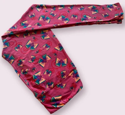 ЛЕГГИНСЫ LULAROE ОДИН РАЗМЕР OS РОЗОВЫЙ БИРЮЗОВЫЙ ПИК ПЫЛЬНАЯ РОЗА БАБОЧКИ - Изображение 1 из 4