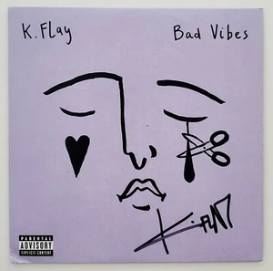 K Flay Signed Bad Vibes 7" Vinyl 45 Record Autograph Magenta Colored Rare RAD - Picture 1 of 2