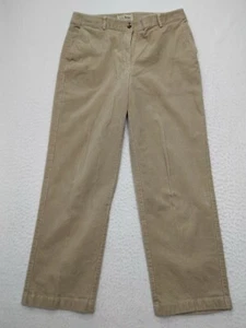 LL Bean Womens Size 10 Beige Corduroy Straight Leg Favorite Fit Pants Casual - Picture 1 of 8