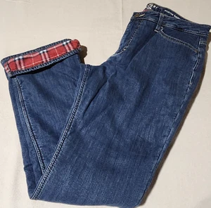 Mujer LEE Riders FLANELA FORRADA tiro medio Bootcut Azul Jeans Trabajo Invierno Talla 14 - Imagen 1 de 5