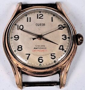 Armbanduhr, Ehrengeschenk, Saarbergwerke, Owesa Schweiz, 1955, #BA115