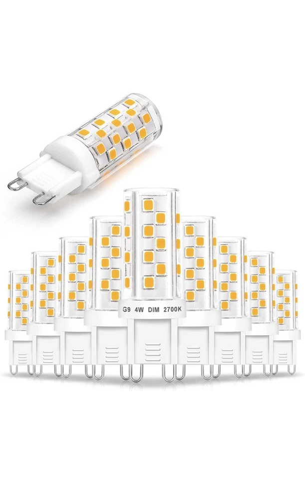Ziomitus G9 Led Bulbs Dim4W 2700k Warm White Replace G9 40W 35W Halogen 10 pack - Image 1 of 2