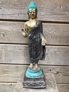 38cm bronze metall Buddha STEHEND Figur Statue Feng Shui - Bild 1 von 7