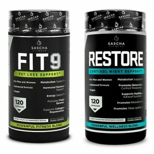 KIT Sascha Fitness FIT9 / RESTORE Fat / Weight Loss Support New Fast Shipping - Picture 1 of 1