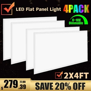 2X4FT LED Flat Panel Light 8400LM 75W 5000K Dimmable Drop Ceiling Office Lights - Picture 1 of 30