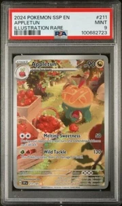 PSA 9 Mint Appletun 211/191 Illustration Rare - Pokémon SV08 SSP - Picture 1 of 2
