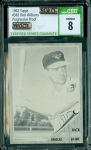 1962 TOPPS #382 DICK WILLIAMS HOFer PROOF CGS 8 MAC SOLO FINEST GRADE $600 CARD* - Bild 1 von 8