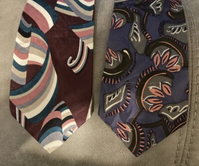 Lote de 2 Corbatas Cezani 100% Seda Importada de Italia Foto 1 de 3