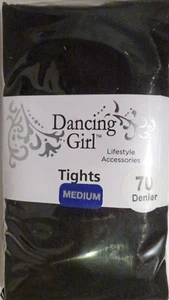Dancing Girl Medium Size Opaque 70 Denier Tights with Lycra in Black - Picture 1 of 2