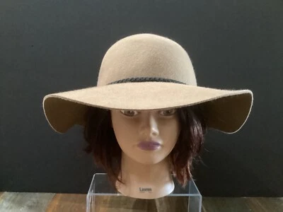 Olive And Pique brown 100% Wool felt Sun Hat braided hat band OS - Image 1 of 4